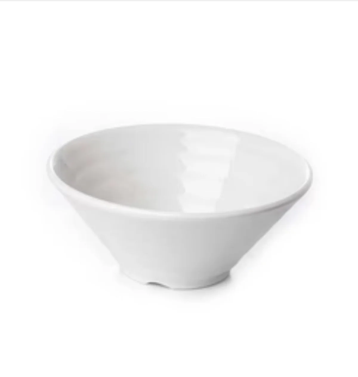 Melamine White Noodle Bowl with Minimalistic Lines 7“