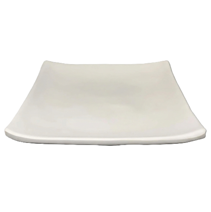 White Melamine Square Plate 6"