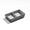 Melamine 2-Compartments Sauce Dish Two Toned Grey 4.5" (25-130)