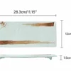 Melamine Light Green Rectangular Flat Plate with Brown Ink Streak Pattern 11"*4.75"(JM169161)