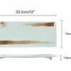 Melamine Light Green Rectangular Flat Plate with Brown Ink Streak Pattern 13"*15"(JM169162)
