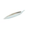Melamine Light Green Leaf Shape Plate with Brown Ink Streak Pattern (JM169152)