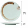 Melamine Light Green Round Flat Plate with Brown Ink Streak Pattern 7.4" (JM169188)