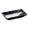 Matte Black Melamine Plate with Sauce Compartment (YG140124)
